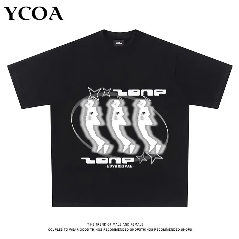 Men's T-Shirt Oversized Summer Aesthetic Harajuku Graphic Korean Fashion Streetwear Y2k Tops Tees Short Sleeve Vintage Clothing 240124