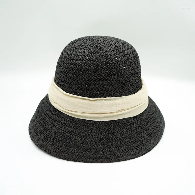Береты, тканая шляпа в форме колокола во французском стиле, женская летняя солнцезащитная шляпа, китайская элегантная рыбацкая праздничная тенденция