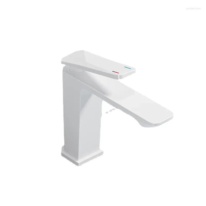 Robinets d'évier de salle de bains, robinet de lavabo de table, couleur cuivre et blanc froid, lavage du visage créatif pour la maison