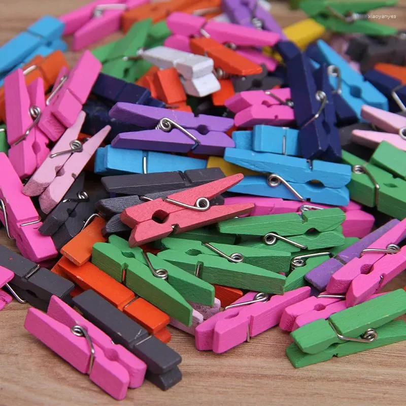 Party Decoration 1000 Pieces DIY Multiple Colors Mini Wooden Craft Clothes Pins Pegs Po Clips