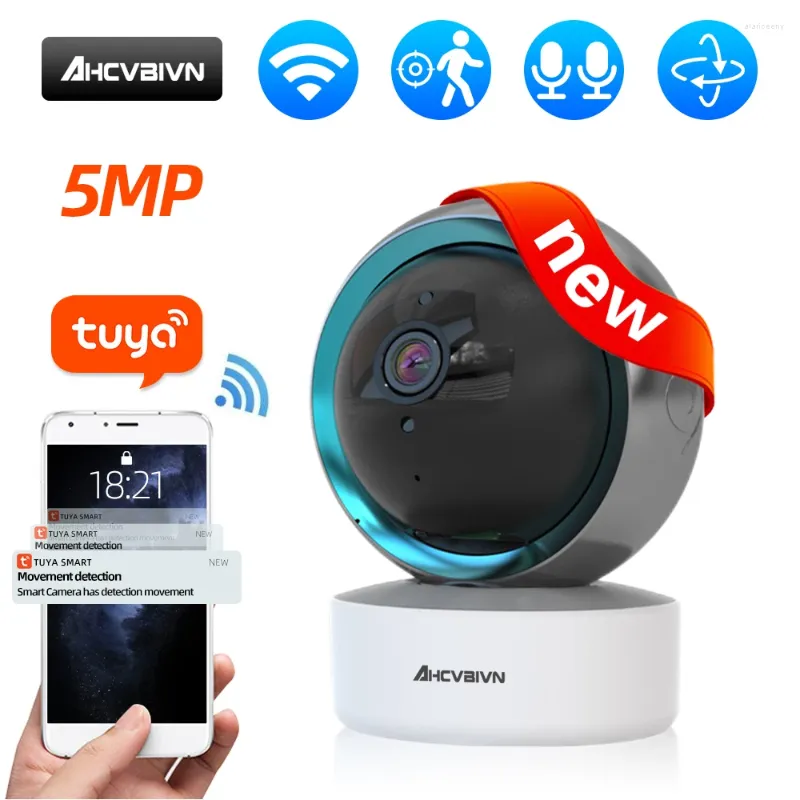 Telecamera IP Dome 5MP Tuya Smart Life App Wireless WiFi Sicurezza Home Audio bidirezionale Auto Cloud Surveillance CCTV PTZ Cam