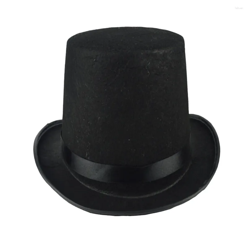 Beralar Siyah Bowler Hat Sihirbazının Erkekler İçin Giydir Kostüm Aksesuar Yetişkin Süslü Parti Top Hats