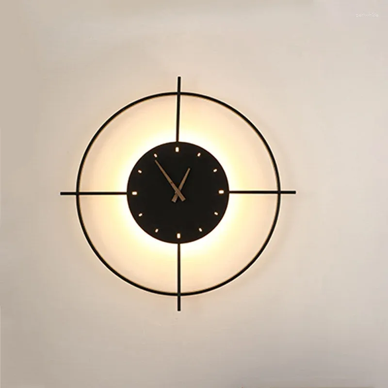 Lâmpada de parede Acrílico Relógio mudo Sconce 11W LED Decoração de fundo Sala de estar Sutiã Quarto El Bar Corredor Luz
