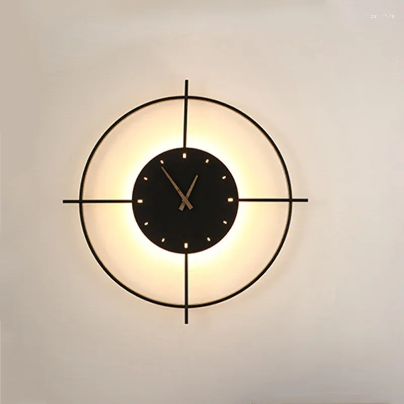 Wall Lamp Acrylic Mute Clock Sconce 11W Led Background Decoration Living Room Bra Bedroom El Bar Aisle Light