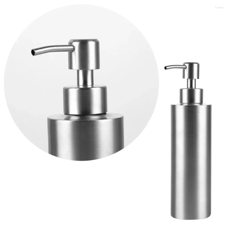 Liquid Soap Dispenser Bath Dish Pump Hand Bottle Stainless Steel Glass Dispener