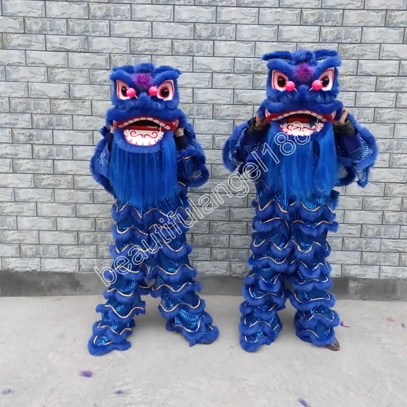 Single Lion Dance Mascot Costume Adult Children Lion Awakening Outfit of Traditional Chinese Folk Performance Props Complete Set