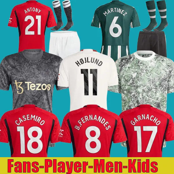 23 24 MOUNT ANTONY CASEMIRO MARTINEZ ERIKSEN voetbalshirts RASHFORD 2023 2024 B. FERNANDES RETRO voetbalshirt kit set