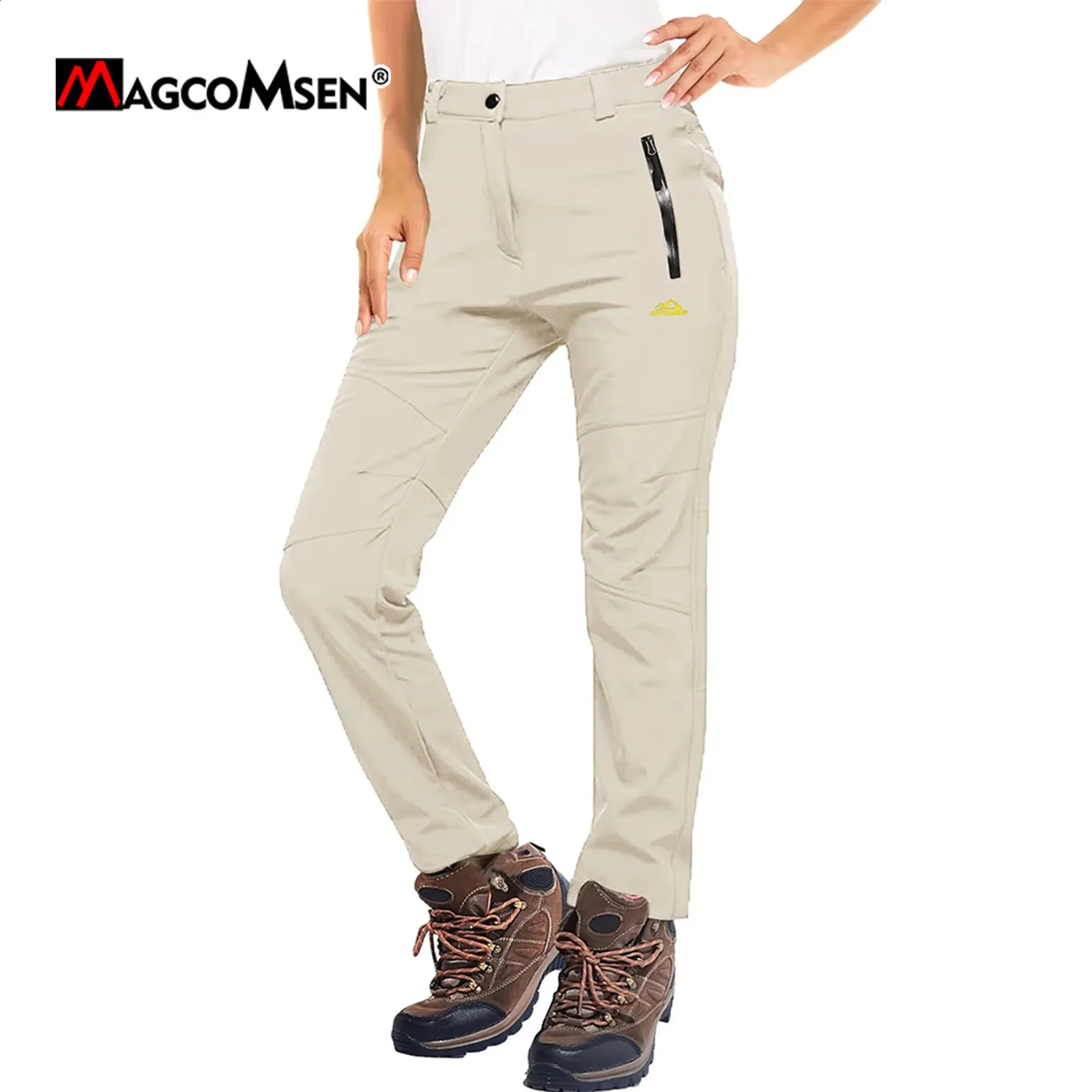 Magcomsen Womens Snow Skip Pants polarowa wodoodporna miękka skorupa jesień zimowe ciepłe wędrówki 240202