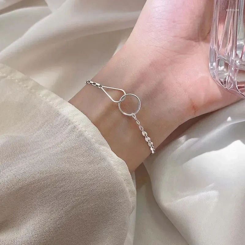 Charm Bracelets Fashion Geometric Chain For Women Interlocking Linked Bangles Bracelet Pulseras Mujer Femme Jewelry Gifts Kpop