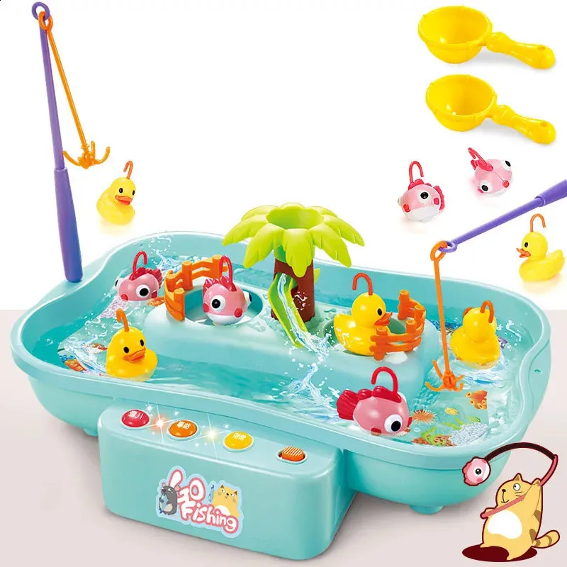 Giocattolo Da Bagno Set Pesca Magnetica Con Rete E Pistola Ad Acqua – Per Bambini, Con 5 Animali Marini