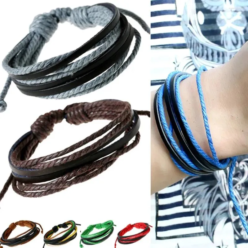 Charm Bracelets Personality Simple Hand Woven Multilayer Leather Bracelet Lovers Commitment Men's And Women's Leisure Party Jewelry