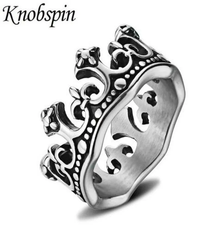 High Quality Titanium Steel Men039s Ring Retro Crown Finger Ring for Men Fashion Punk Never Fade Jewelry US Size 813 anel8101409