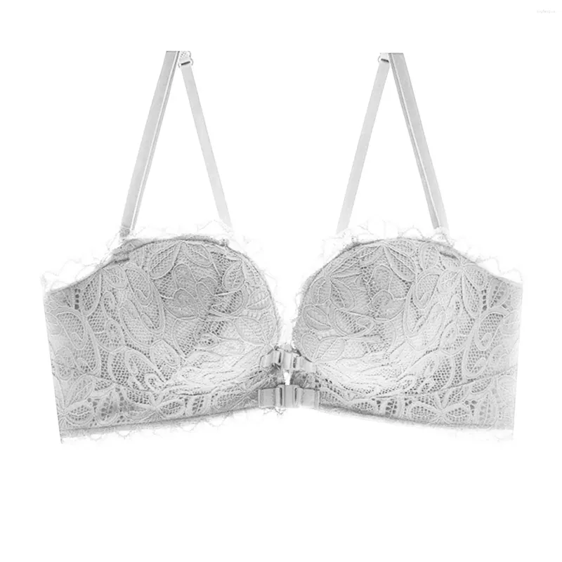 Soutien-gorge en dentelle à fermeture frontale, léger, beauté au dos, sexy, décolleté en V profond, cadeau pour la journée des familles