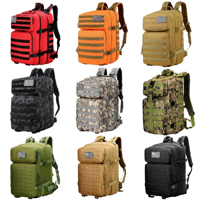 35/45/50l homens caminhadas mochila grande capacidade exército tático mochila militar camuflagem viagem ao ar livre caminhadas mochilas 240124