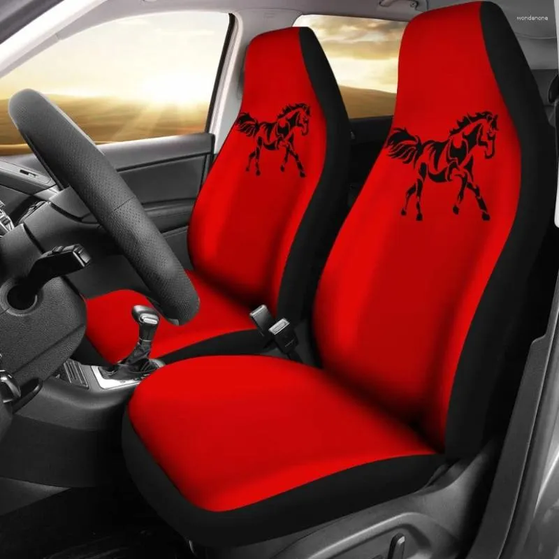 Fundas para asientos de coche Silueta de caballo rojo 211602 paquete de 2 fundas protectoras delanteras universales