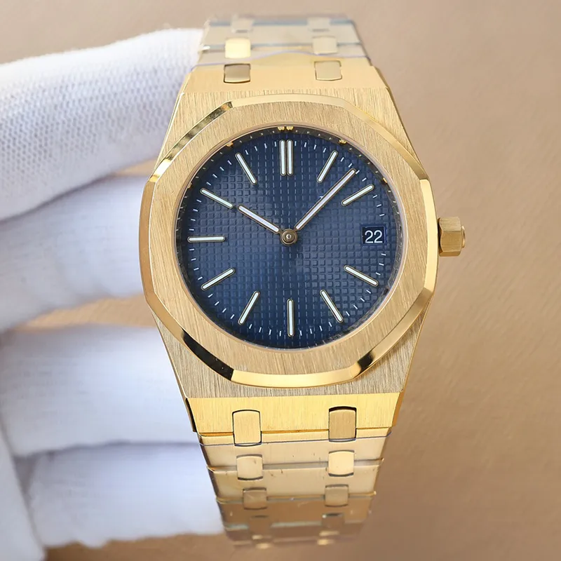 Designer Gold mens watch high quality 41mm watches Automatic movement Sapphire glass 5 ATM Rubber Watchband Diving Super Luminous mens Watch Waterproof audemar