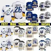 #26 Rasmus Dahlin Reverse Retro hockey Jersey #21 Kyle Okposo #25 Owen Power Jeff Skinner Asplund Alex Tuch Zemgus Girgensons