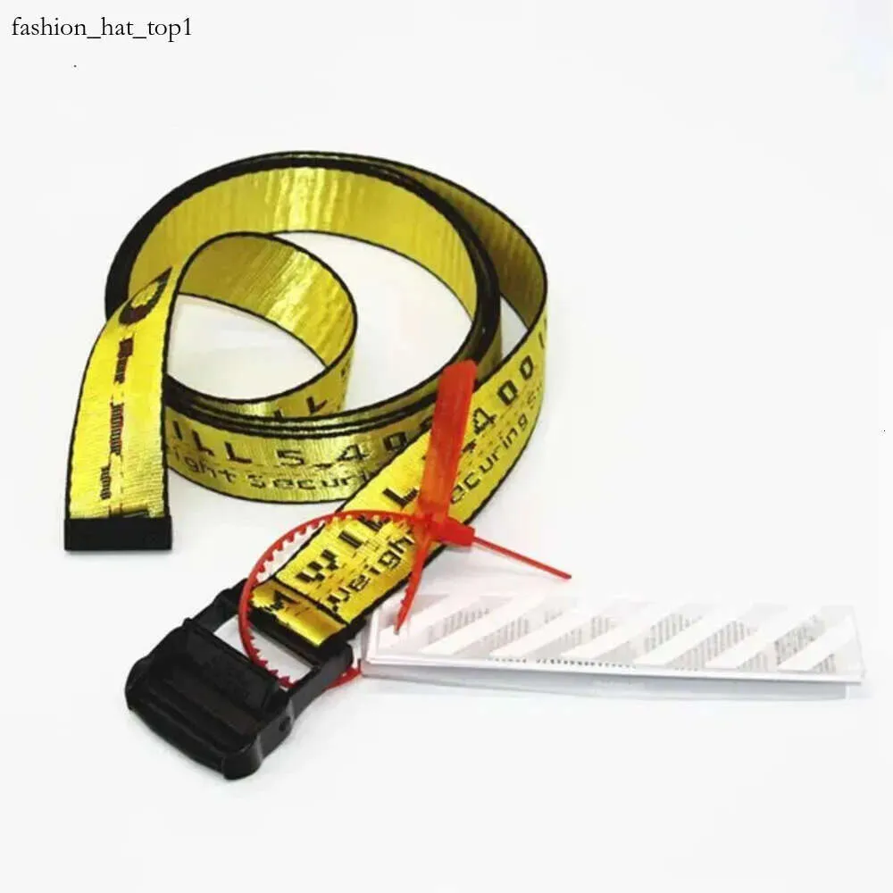 Off White Marque Femmes Wrestle Off Jaune Blanc Ceinture Designer pour Hommes Femmes Toile Nylon Courir Ceinture Réglable Casual Sangle Longue Garçon Gym Ceinture De Mode