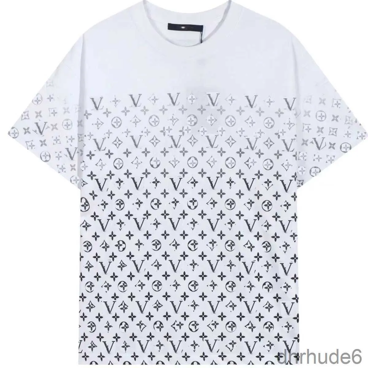 Louisity Fashion Visuality Pure Cotton Material T-shirt Högkvalitativ All Old Flower Printing Mens A5J0