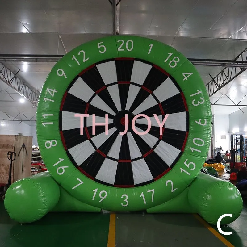 free shipment outdoor activities portable 5mH (16.5ft) with 6 balls commercial inflatable soccer football dart board sport games with sticky balls