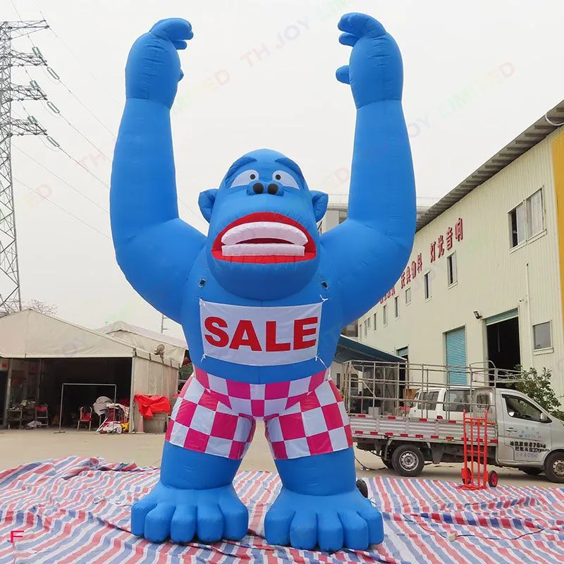 Utomhusaktiviteter Kampanj Anpassad utomhus 8m 26ft Giant Activity Black Inflatable Kingkong Gorilla Chimpanzee Animal Model Holding Car for Advertising