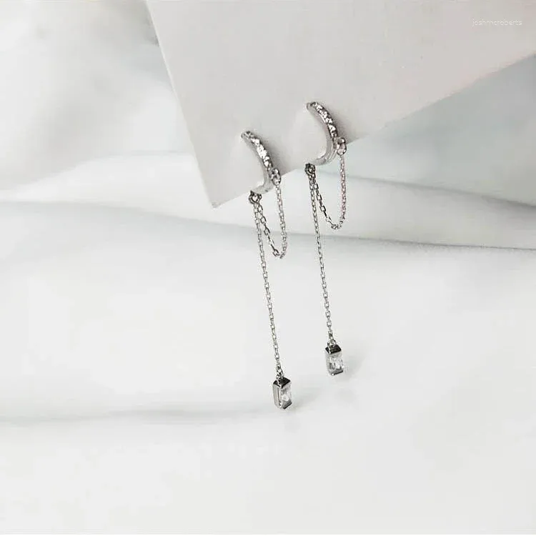 Boucles d'oreilles pendantes pour femmes, boîte en gros, chaîne, pompon, goutte, longue boucle d'oreille, ligne de perçage, accessoires fins, Mini bijoux d'oreille tendance, vente en gros