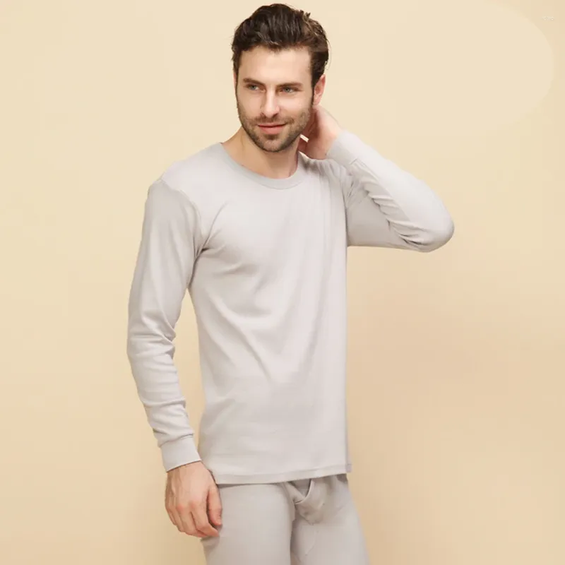 Men's Thermal Underwear 2024 Arrival Sets Male Autumn Winter Thick Warm Round Neck Undershirts Trousers Man Long Johns S-2XL