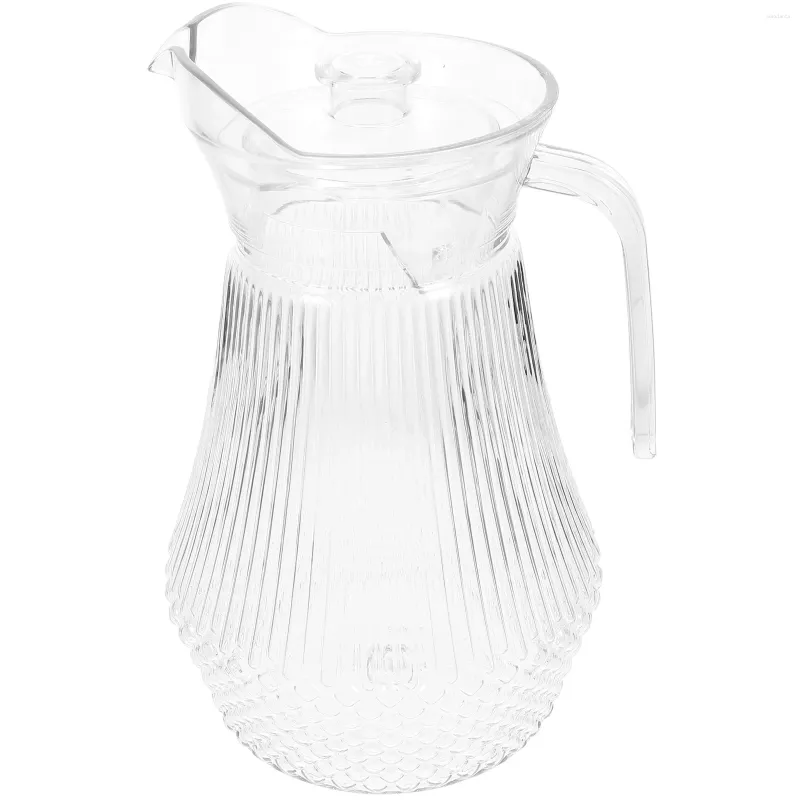 Water Bottles Plastic Pitcher With Lid Juice Handle Beverage Ice Tea Jug Drinking