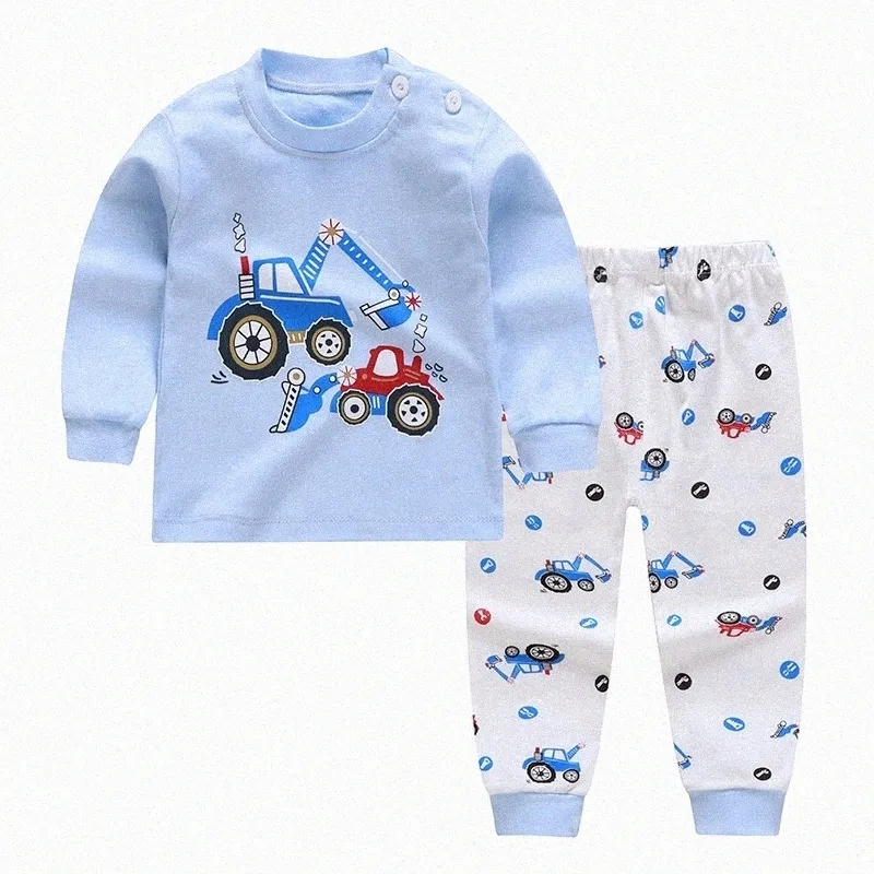 Kids Clothes Sets Boys Girls Cotton Baby Underwear Toddler Children Autumn Long Sleeve Pants Pajamas Youth Kid Clothing set C72j#