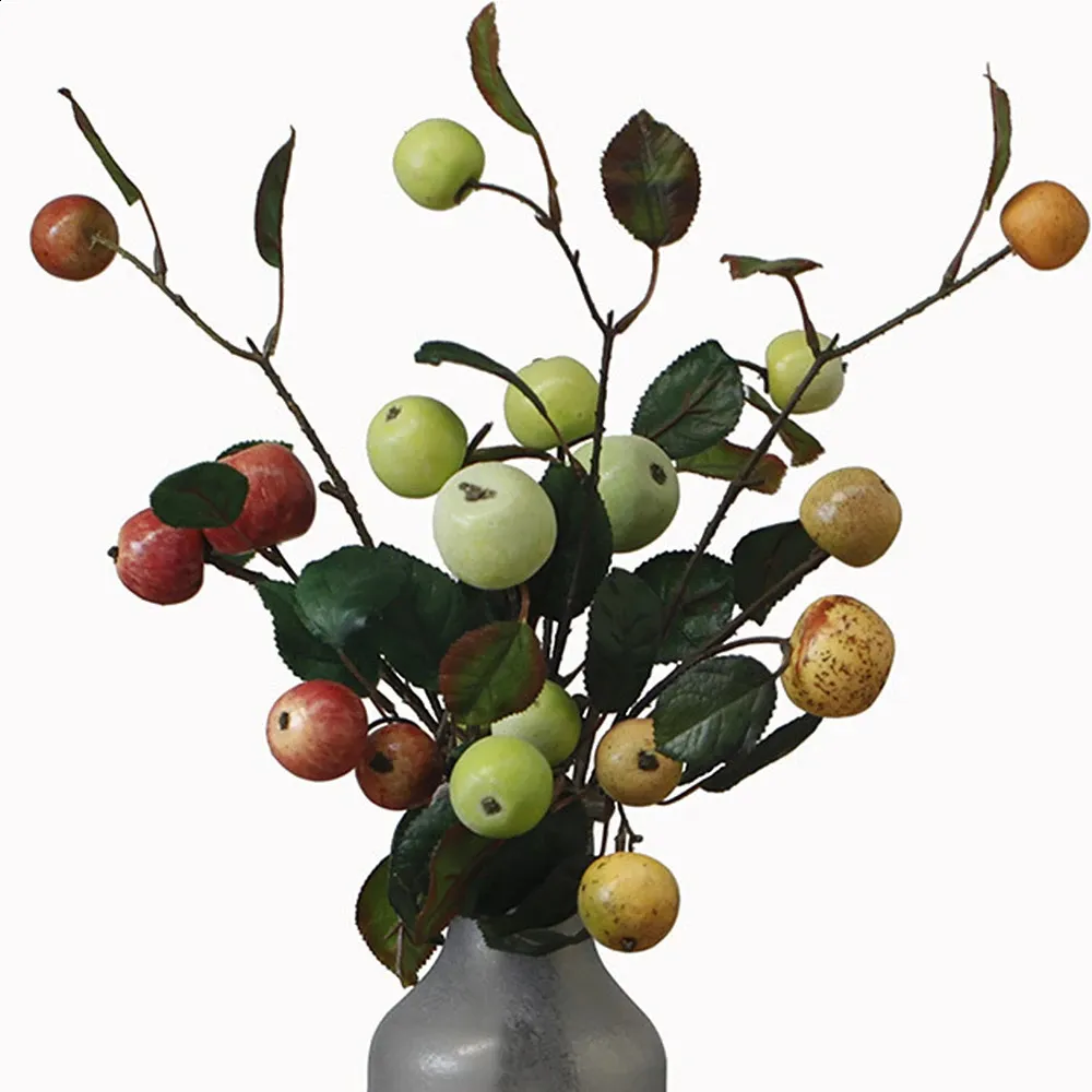 46cm Artificial Small  Branches With Leaves Stem Fruit Decoration Fake Berries Plants Office Kitchen Exquisite Furnishings