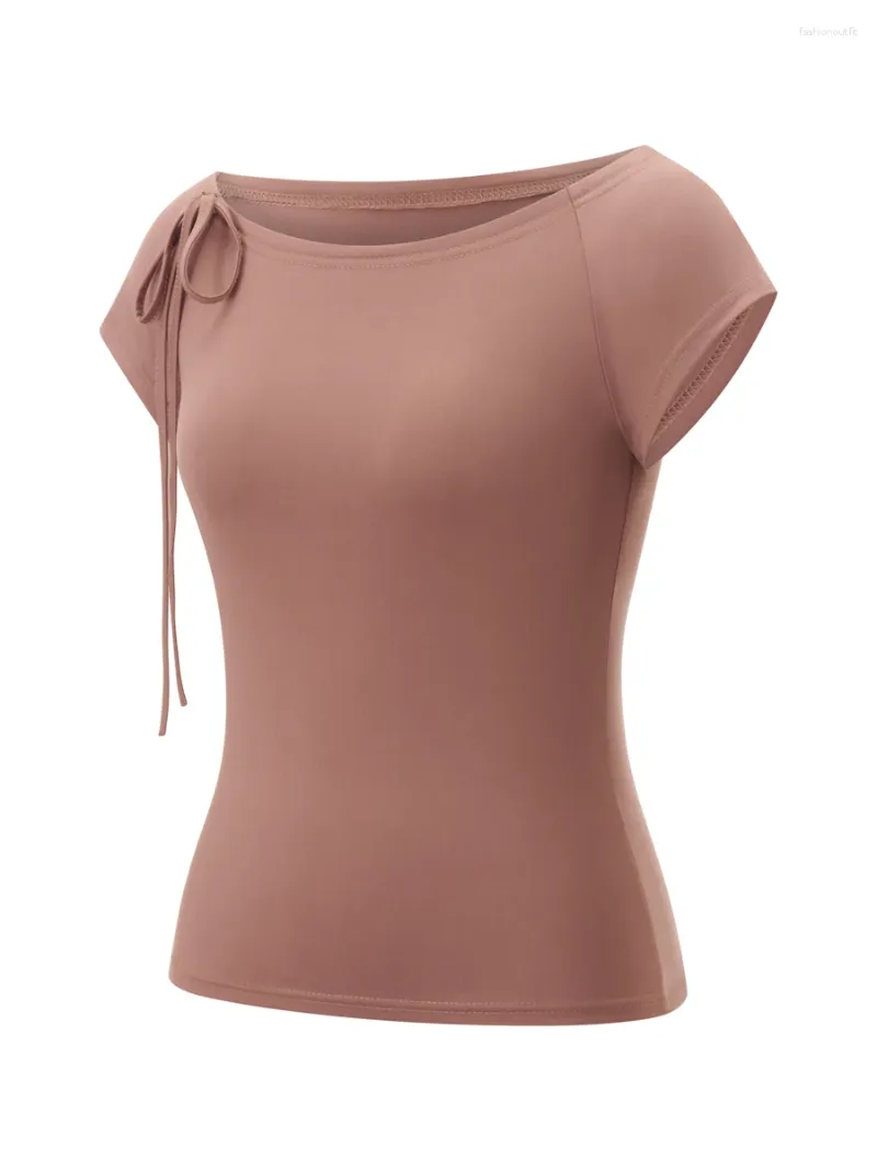 Kvinnors T -skjortor Kvinnor Cap Sleeve Tops Solid Color Bandage Summer