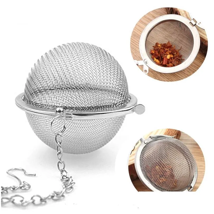 Passoires à thé Pot en acier inoxydable Infuseur Sphère Mesh Thés Passoire Boules de remplissage Boule 4,5 cm 5 cm 7 cm 9 cm Livraison directe Maison Jardin Ki Dhwgp