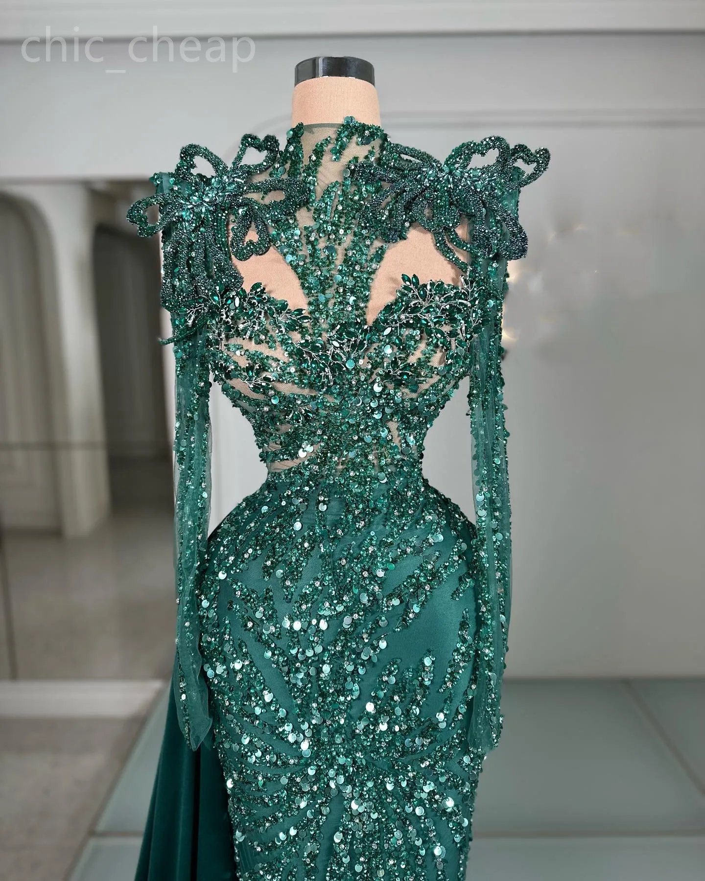 Aso Ebi Hunter Green Mermaid Prom Dress Crystal Sequined Evening Formal  Party Gown with Zipper Back from Dhgate Prom Dresses - price 317.59