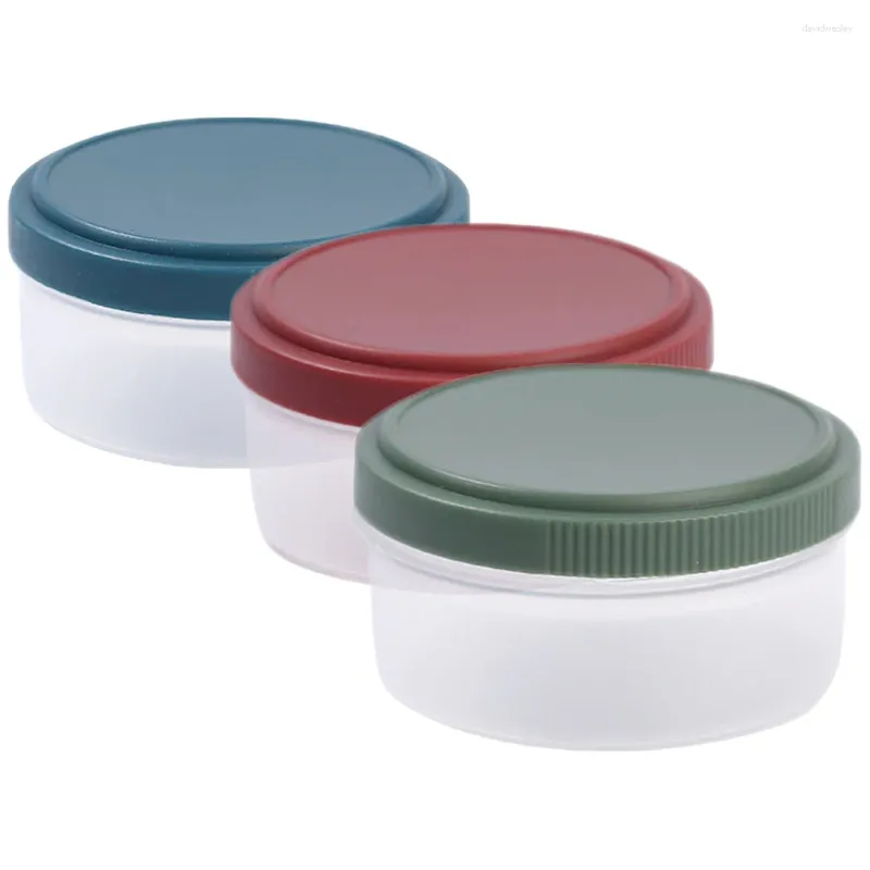 Geschirr 3 Stück luftdichte Saucenbox tragbare Gewürzbehälter Mini-Essigspender PP-Gewürzboxen klein