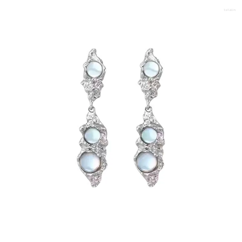 Dangle Earrings Young Girl Moonstone Drop Irregular Lava Party Jewelry Alloy Material Gift For Women