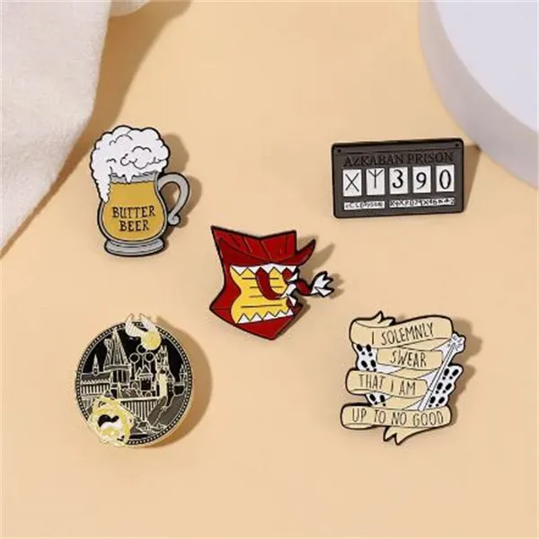 Creatieve dagelijkse benodigdheden legering broche bierkalender bril brief sieraden pin badge