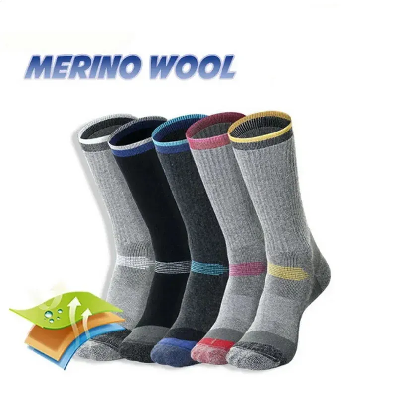 2 par merinoull termiska strumpor för män kvinnor vinter hålla varma skid vandring strumpor sport utomhus termosocks tjockare m l xl 240123