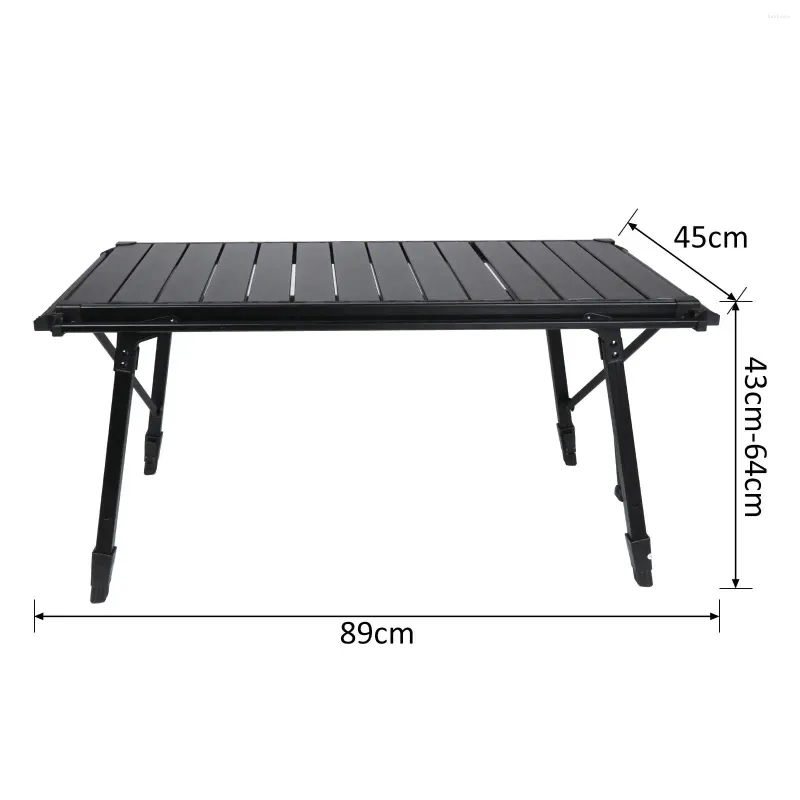 Mobília de acampamento mesa dobrável ajustável altura ao ar livre para pesca varanda interior churrasco cozinha