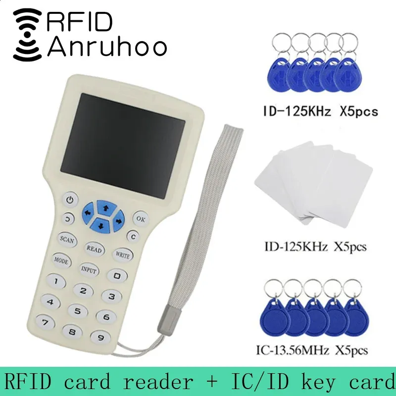 Engelska 10 ICID -frekvens RFID Access Control Card Reader NFC Encryption Writer Uid Chip Duplicator Smart Key Copier 240123