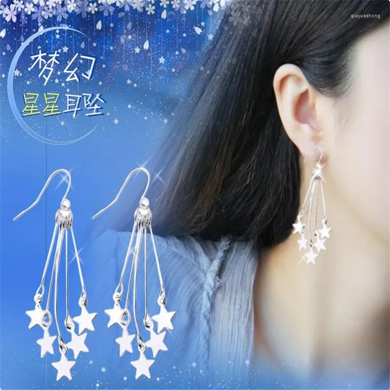 Dangle Küpeler Kore versiyonu rüya yıldız püskül uzun mizaç 100 takım elbise basit moda kadın takı