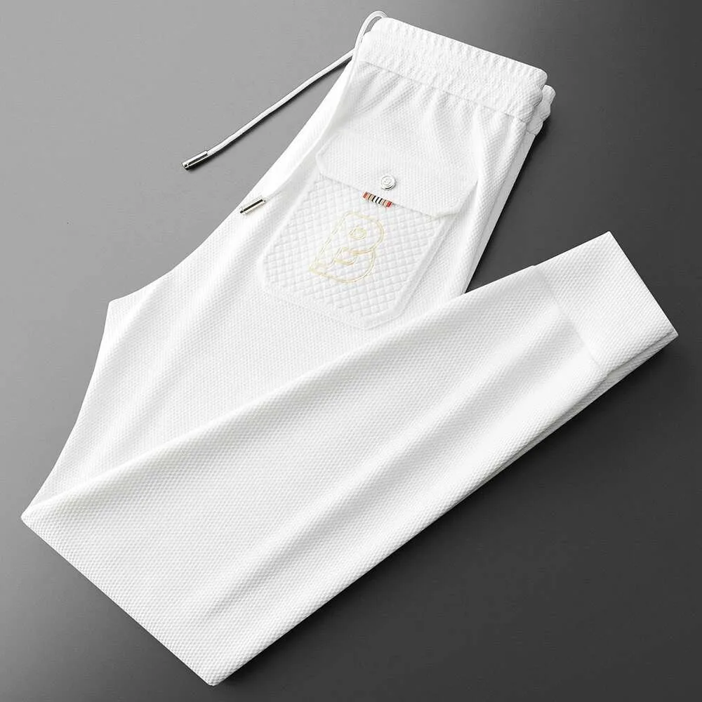 Pantalon de luxe respirant et décontracté pour hommes, à la mode et à la mode, motif d'ananas, lettre PB, pantalon de protection des pieds de sport fin, été