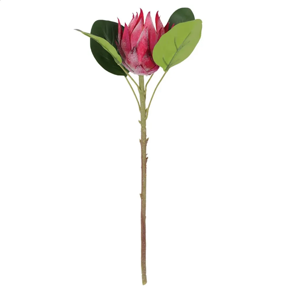 55cm Artificial Imperial Flowers Flocking Plastic Fake Plants Monarch Flower Lotus Branch For Home Festival Party Office Decor