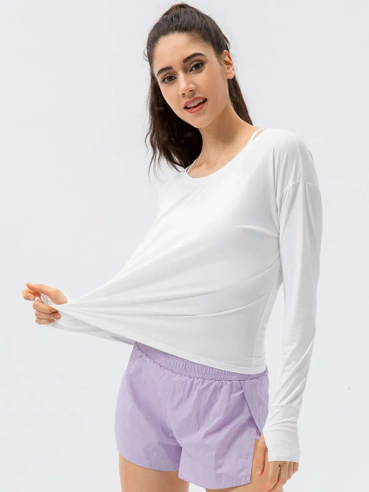 Lu Yoga wyrównać Ice Kobiety przeciwsłoneczne SENS POLOS Uczucie golfowej koszule Summer UPF50+ Sun Outdoor Shirt Długie rękawie Otwór