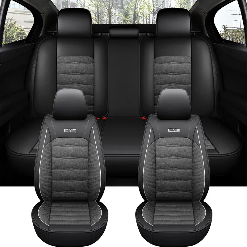 Housses de siège de voiture Housse d'accessoire automatique pour Golf 7 Peugeot 2008 Polo Sedan Chevrolet Onix Lin Universel Ensemble complet Coussin intérieur Femme