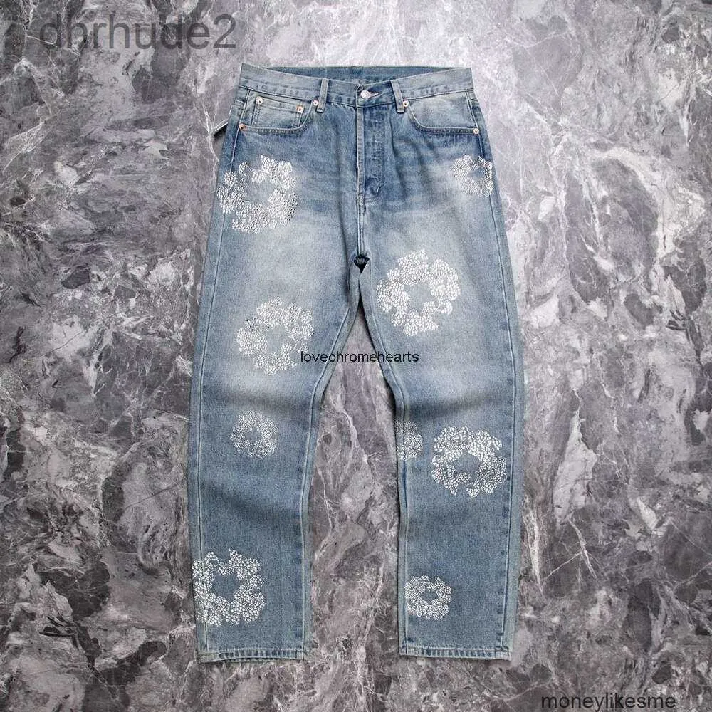 Designer Herren Jeans Denim Hosen Tränen Tan Jianci Gleicher Stil Diamant Intarsien Waschung Vielseitig Lässig Paar Mode Männer Frauen RCAP