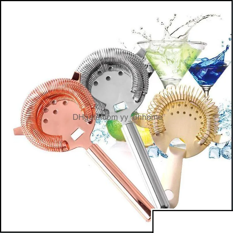 Bar Tools Barware Kitchen Dining Home Garden Stainless Steel Cocktail Shaker Ice Strainer Wire Mixed Drink Bartender Professional To Dhyxb