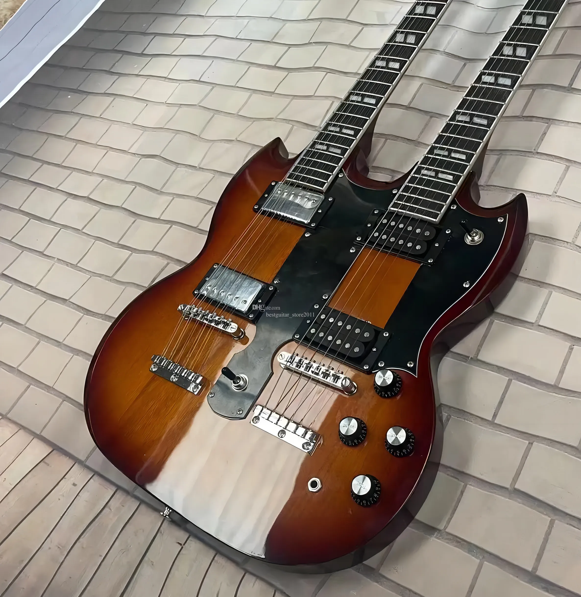 Chibson double shop neck guitar