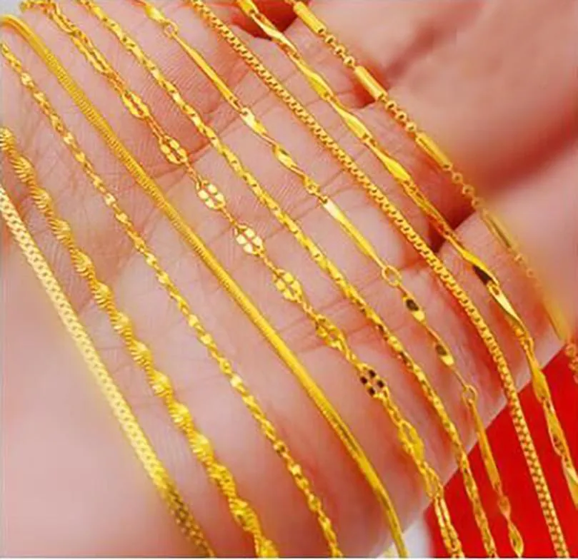 18 colar banhado a ouro 24K euro corrente de ouro de areia vietnamita inteiro curto parágrafo banhado em cor verdadeira corrente de ouro clavícula corrente7016747