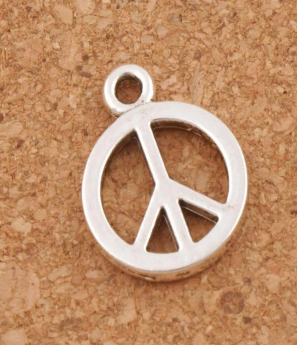 150pcslot Antique Silver Smooth Peace Sign Charms Pendants Small Jewelry DIY Bracelets Necklaces Earrings Accessories 182x146535751032116