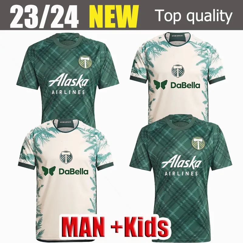 2023 2024 Mens Portland Timbers Soccer Jerseys Home Away Green White 22 23 MLS Blanco Chara Valentin Valeri Niezgoda Men Shirts S-2xl